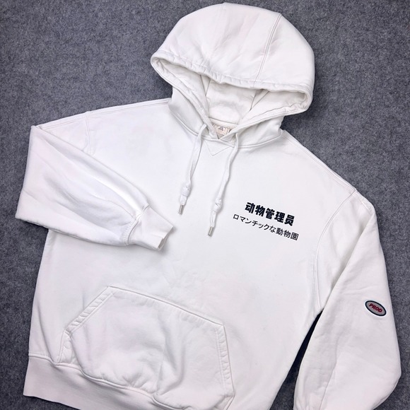 Tops - Prod Bldg Hoodie Womens XL White Japanese Chinese‎ Hooded Pullover Sweatshirt